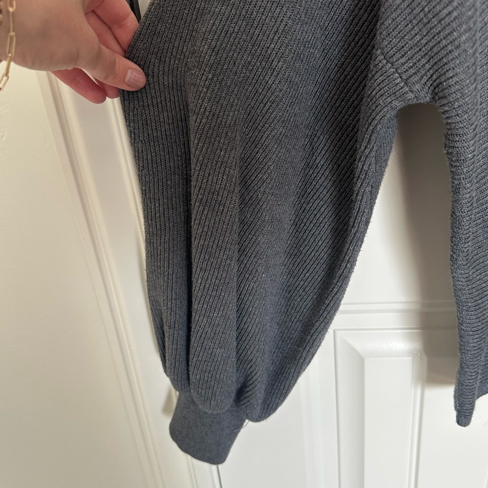 1. State Gray Ribbed Sweater - Picture 3 of 5